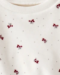 Baby Girl 2-Piece Organic Cotton Velour Set in Wild Rose Print