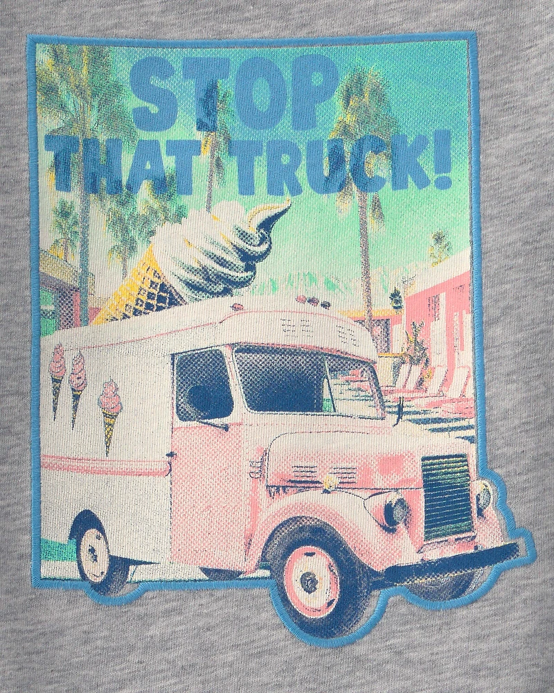 Baby Boy 'Stop That Truck!' Ice Cream Graphic Tee - Grey