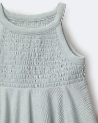 Toddler Girl Smocked Peplum Top - Light Blue