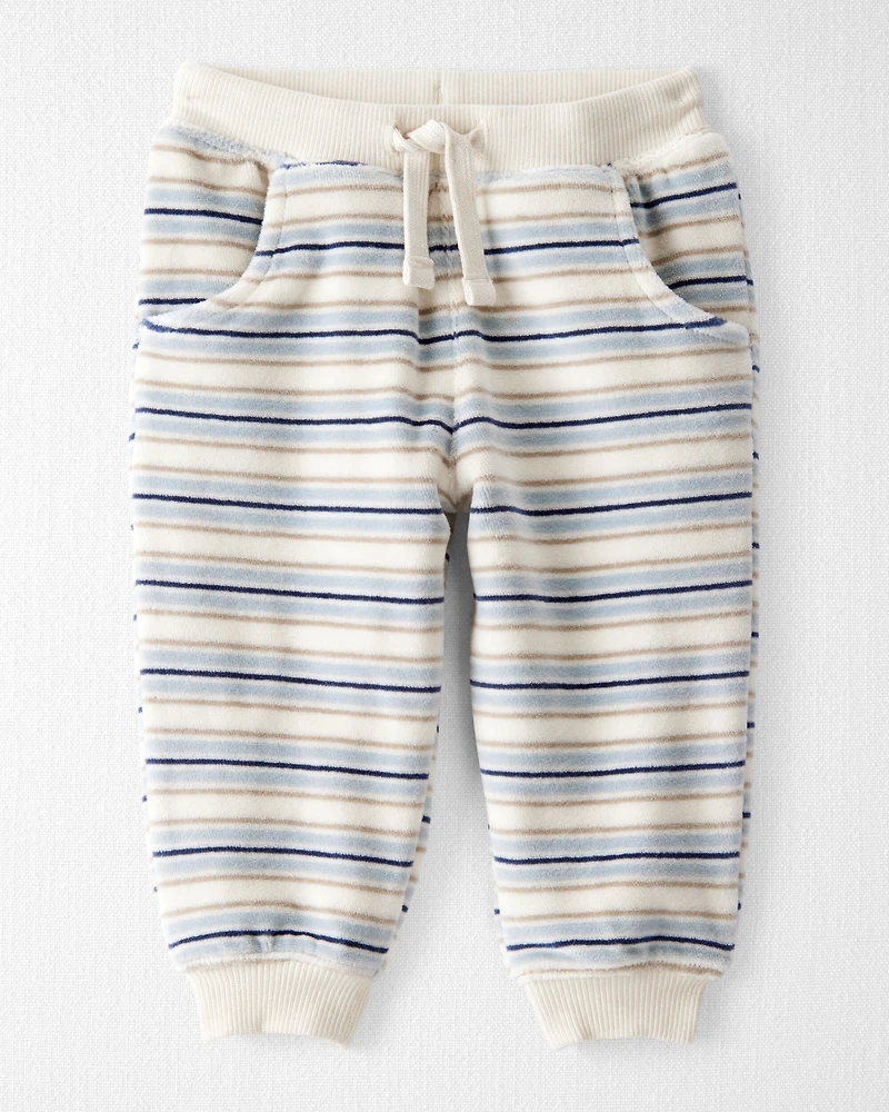 Baby 2-Piece Organic Cotton Velour Set in Stripes
