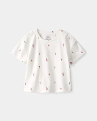 Baby Girl Ice Cream Relaxed Top - White