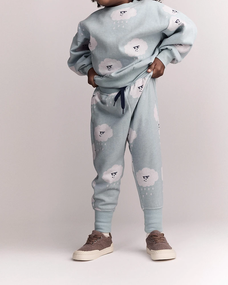 Toddler City Park™ Jogger Pant in Rain Cloud Print - Pale Blue