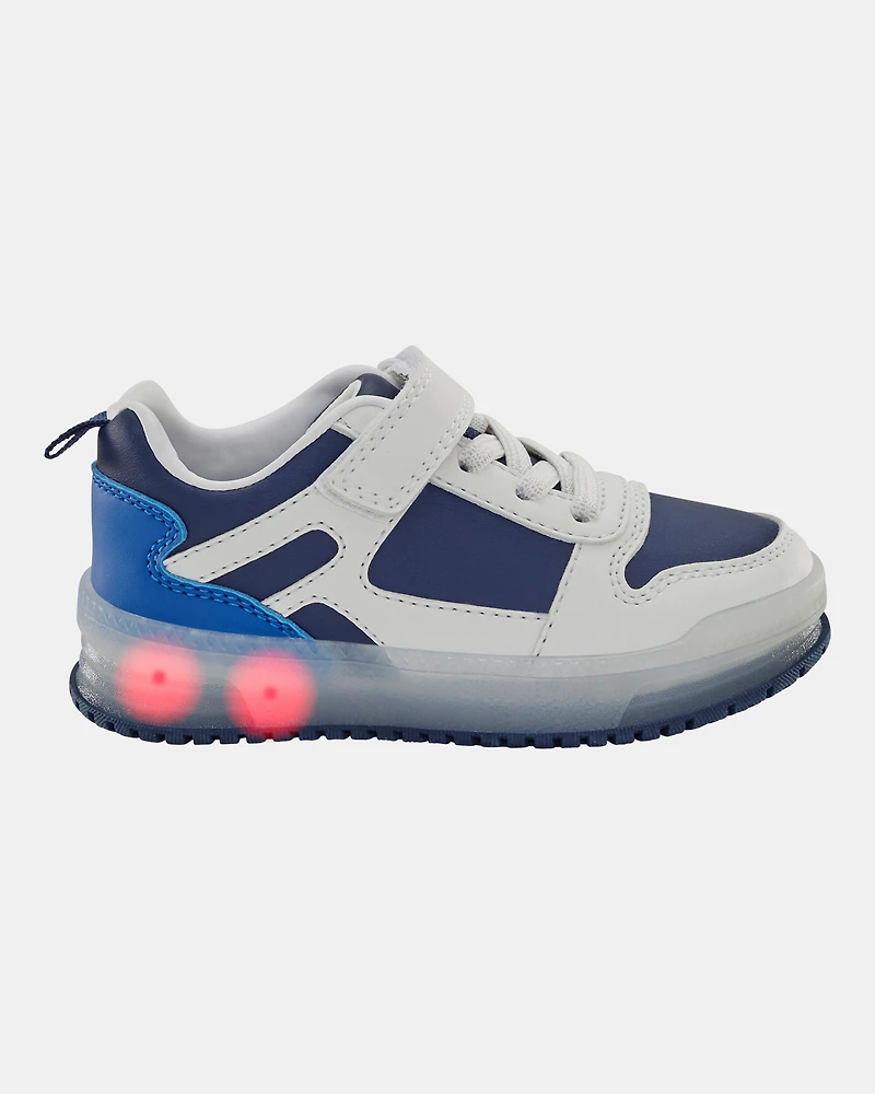 Toddler Light-Up Casual Sneakers - White/Navy