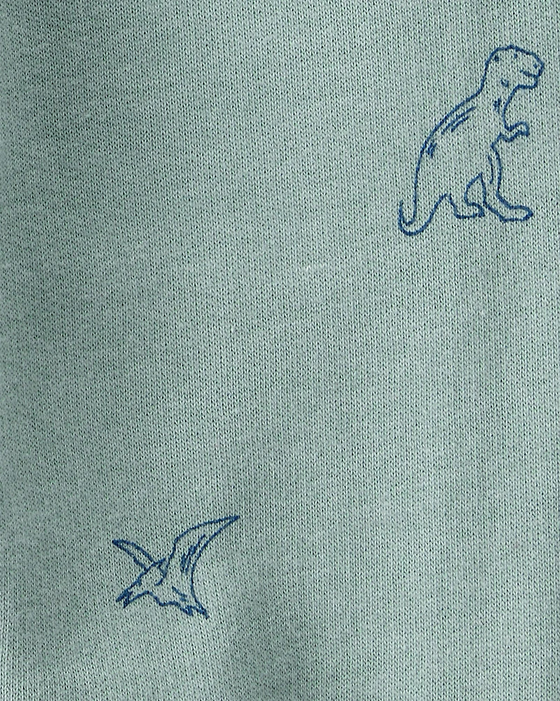 Baby Boy DayDream Fleece Dinosaur Print Long-Sleeve Tee & Pant Set