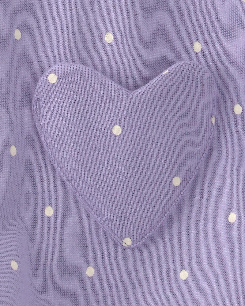 Baby Girl Polka Dots Sleeveless Romper - Purple