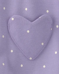 Baby Girl Polka Dots Sleeveless Romper - Purple
