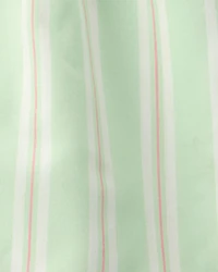 Girls 'Club Snooze' Flower Short-Sleeve Loose Fit 2-Piece Pajama Set - Ivory/Green