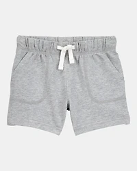Baby Boy Pull-On French Terry Shorts - Grey