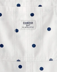 Toddler Girl Polka Dot Shortall - White/Blue
