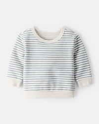 Baby Boy DayDream Fleece Stripe Pullover Sweatshirt - Blue