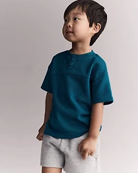 Toddler Boy Henley Tee - Teal