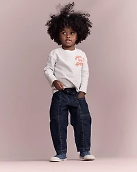 Toddler 'Juice By The Pool' Long-Sleeve Relaxed Graphic Tee - Heather Grey