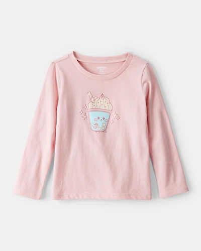 Toddler Girl Dessert Drink Long-Sleeve Graphic Tee - Pink