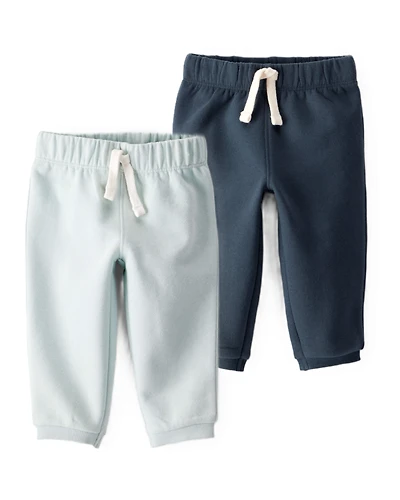 Baby Boy 2-Pack Daydream Fleece Pull-On Pants Set - Blue