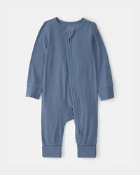 Baby Boy 2-Way Zip PurelySoft Sleep & Play Pajama - Blue