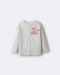 Toddler 'Juice By The Pool' Long-Sleeve Relaxed Graphic Tee - Heather Grey