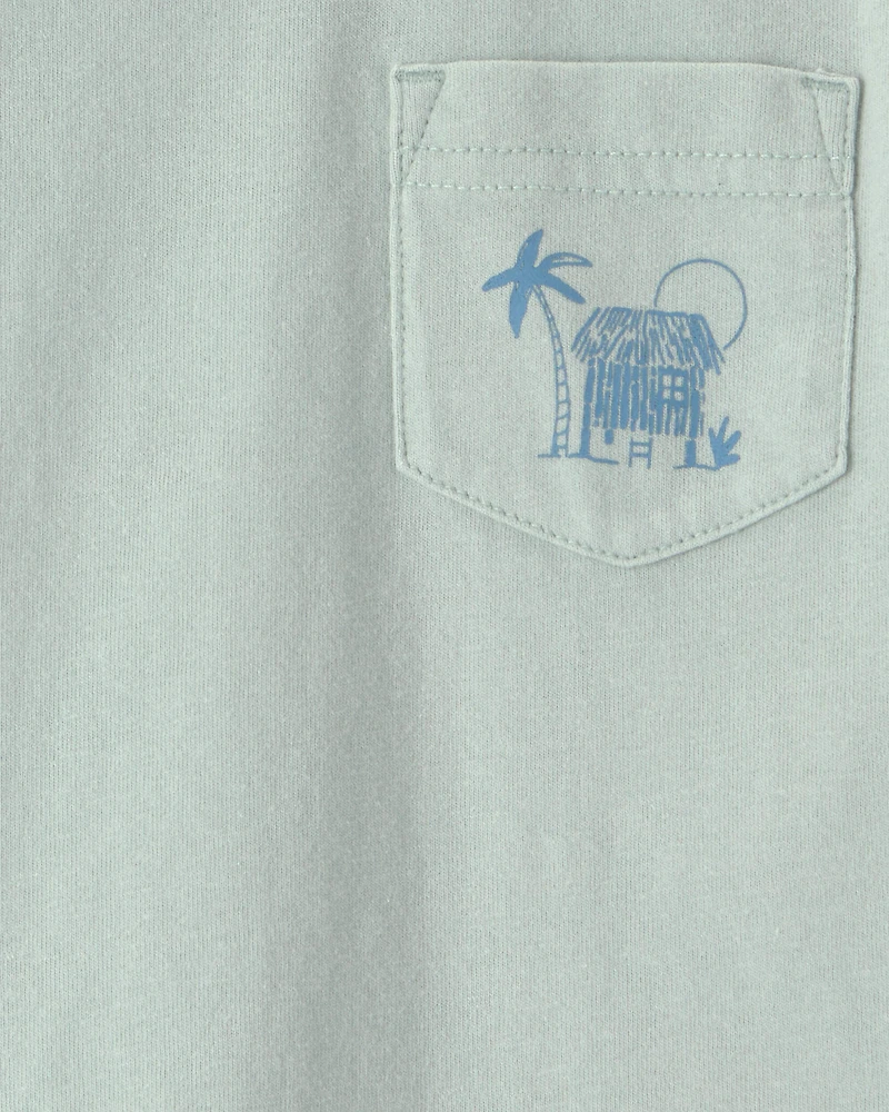 Baby Boy Pocket Tee - Mint Green