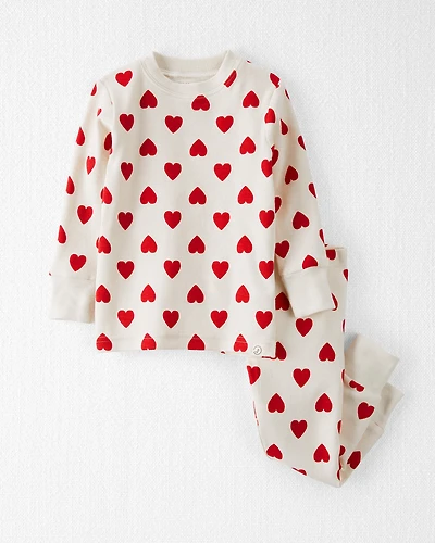 Baby Organic Cotton Pajamas in Forever Hearts Print