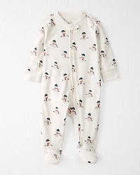 Baby Organic Cotton Sleep & Play Pajamas in Snowman Print