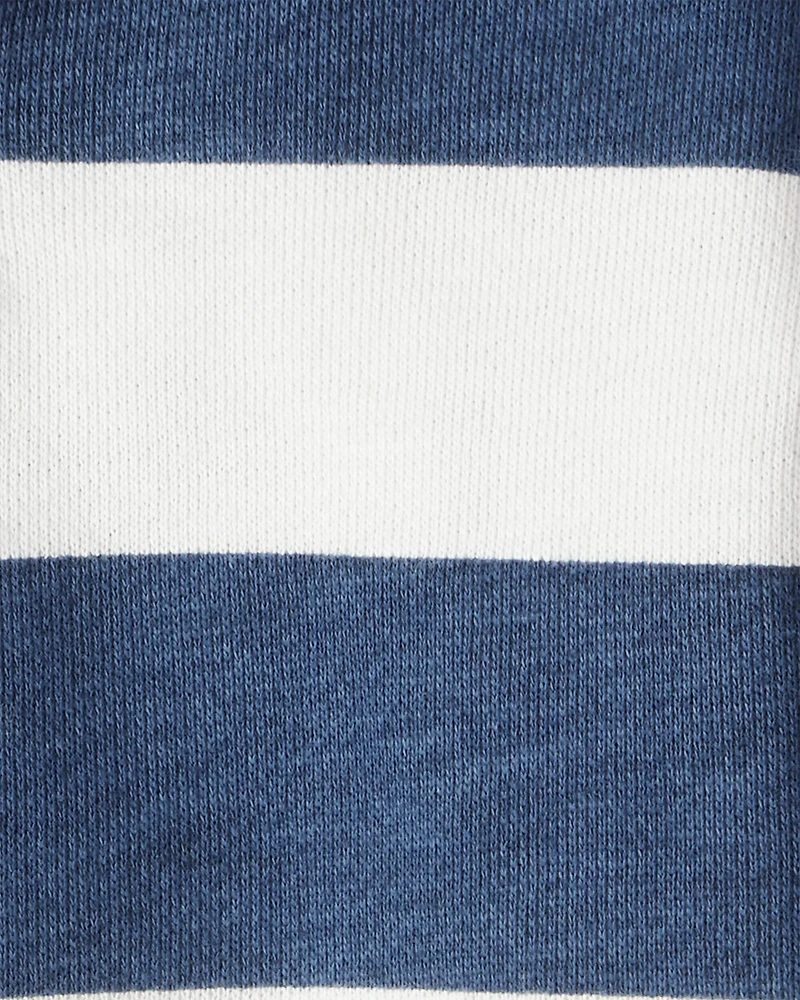 Baby Organic Cotton Henley Top in Stripes
