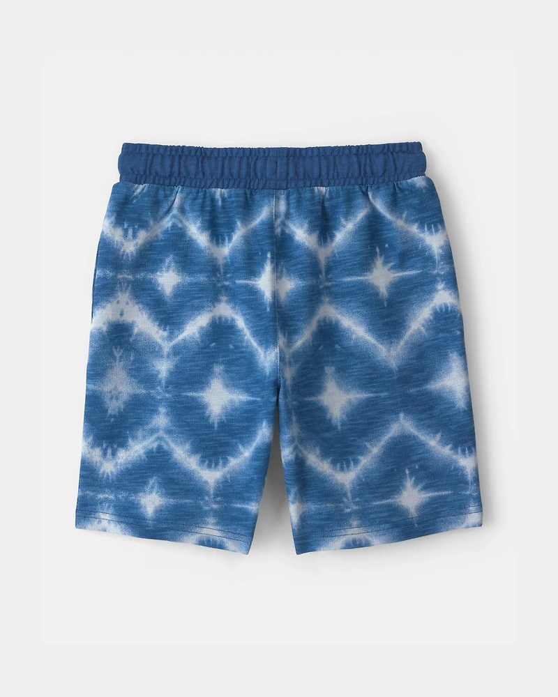Boys Shibori French Terry Shorts - Blue