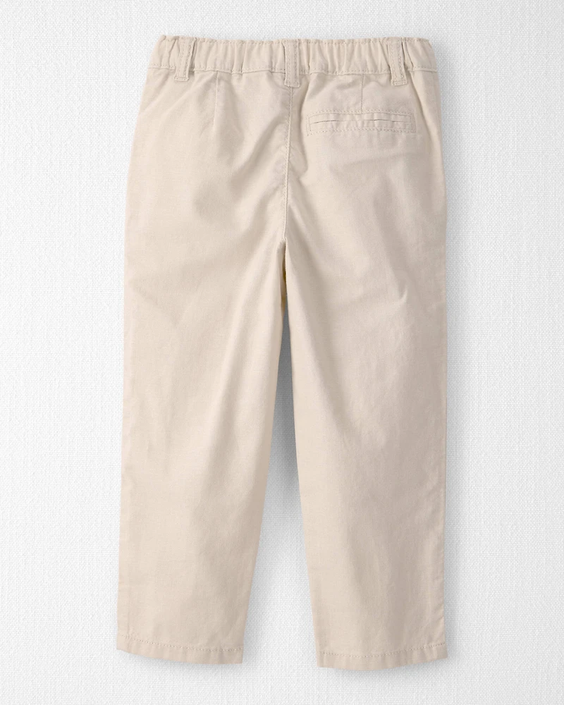 Toddler Boy Linen Pants Made with Organic Cotton