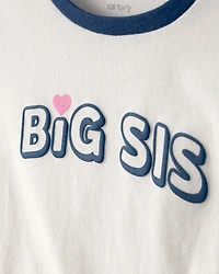 Girls Big Sis Graphic Tee - Cream