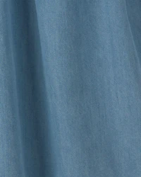 Girls Denim Short-Sleeve Dress - Indigo