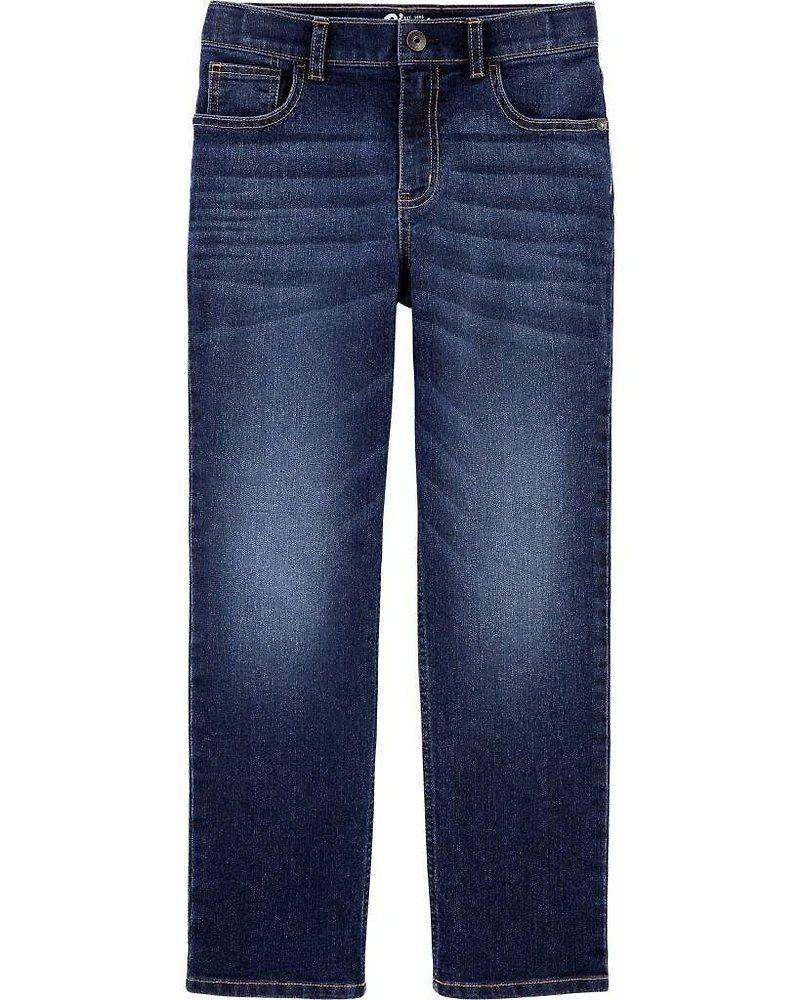 Kid Dark Wash Husky-Fit Classic Jeans