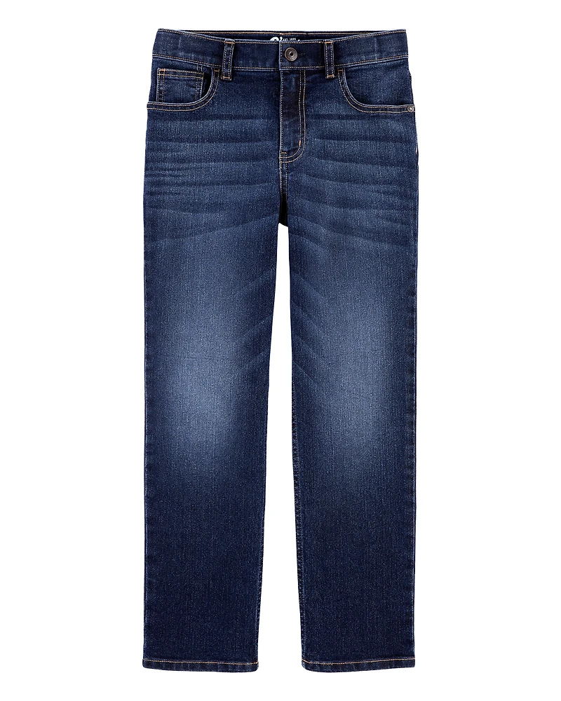 Kid Dark Wash Husky-Fit Classic Jeans