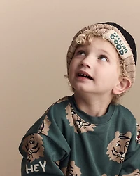Toddler 'Feeling Good' Reversible Beanie - Black/Tan