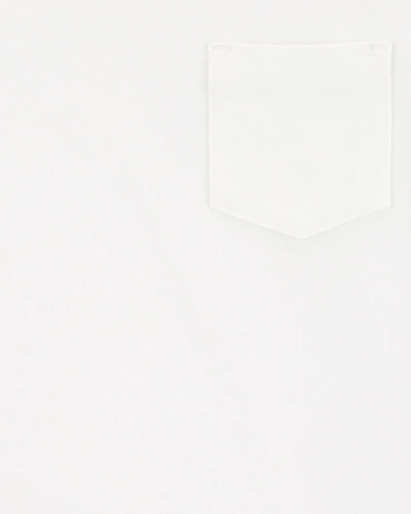 Toddler Boy Pocket Tank - White