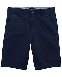 Boys Stretch Chino Uniform Shorts - Navy