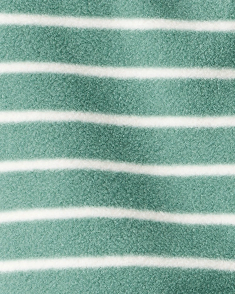 Baby Boy 3-Piece Construction Striped Print Hooded Zip-Up Jacket, Bodysuit & Pant Set - Green