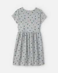Girls Floral Short-Sleeve Dress