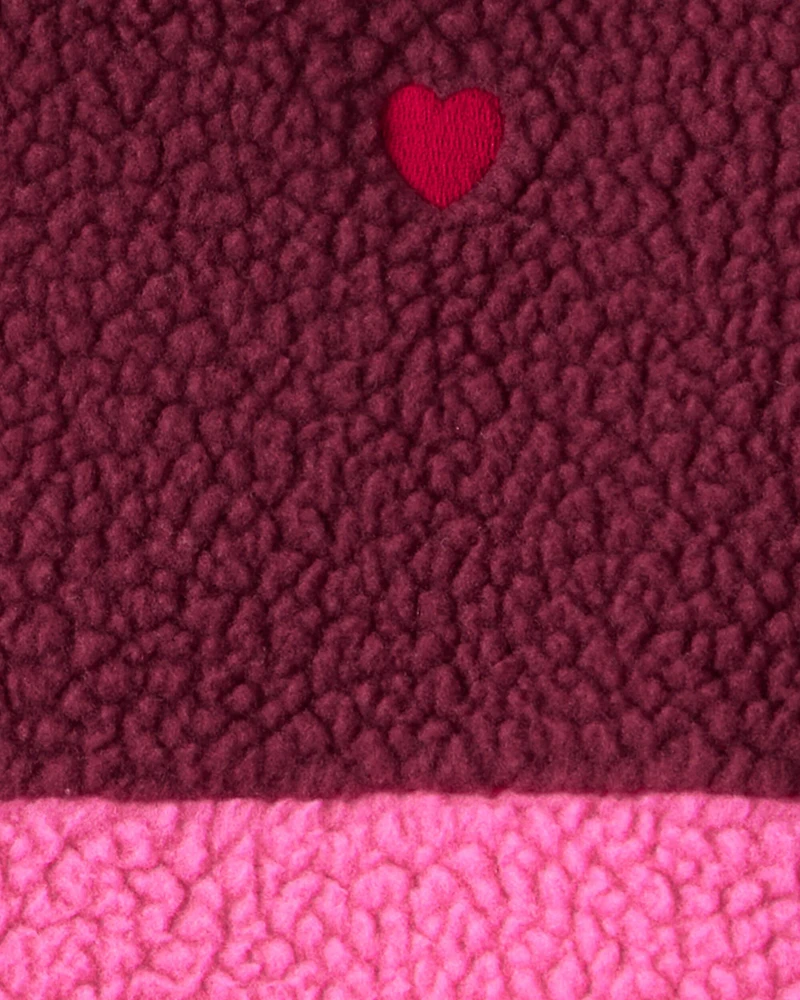 Girls Microfleece Long-Sleeve Zip-Up Jacket - Pink