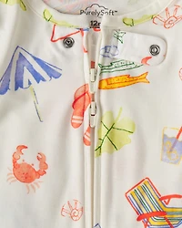 Baby 2-Pack Beach PurelySoft™ 1-Piece Pajama - Green/Ivory