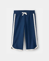 Baby Girl French Terry Wide-Leg Pants - Blue