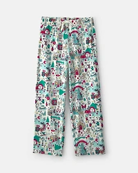 Adult Christmas Scavenger Hunt Fleece Loose Fit Pajama Bottoms