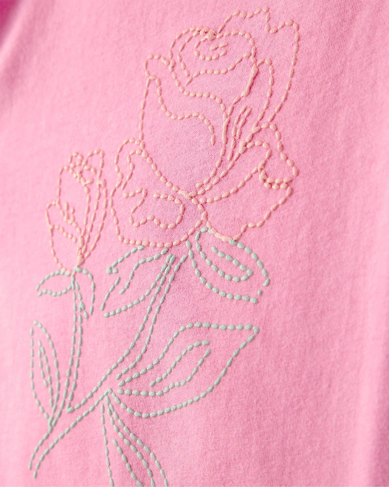 Toddler Girl 2-Piece Floral Top & Skort Set - Pink