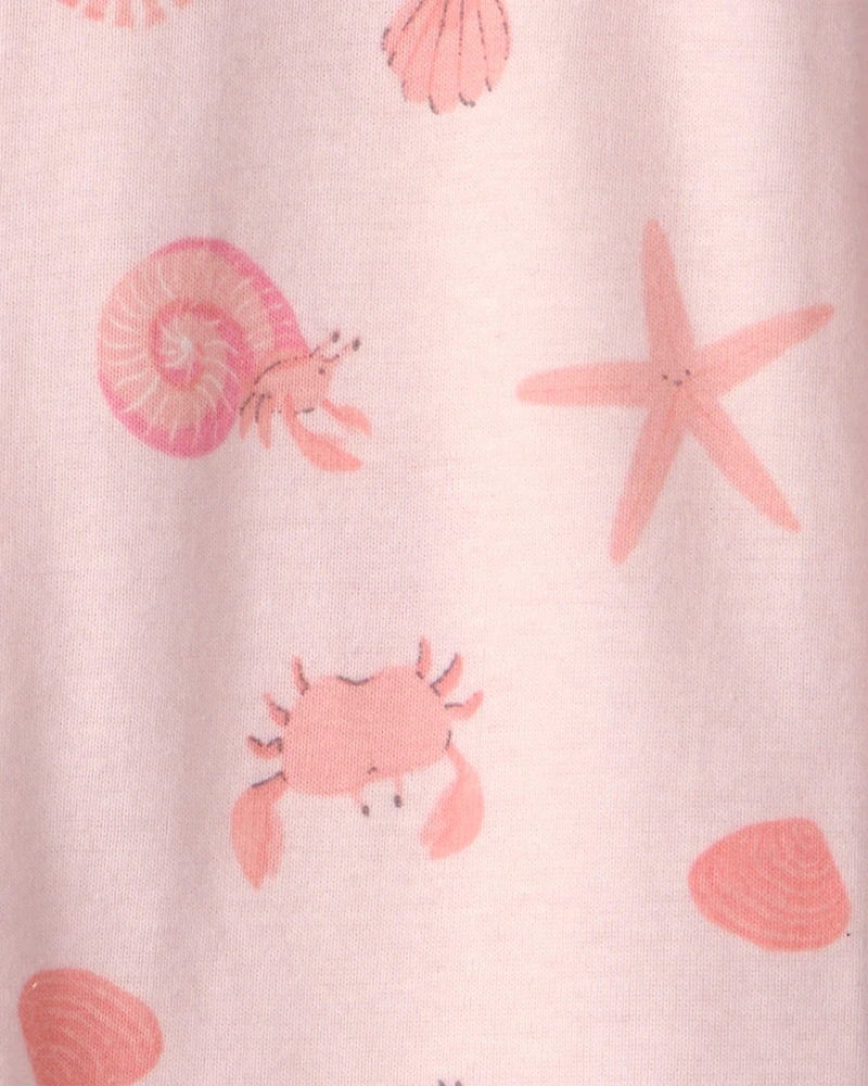 Baby Girl Seashell 100% Cotton Snug Fit 1-Piece Pajama - Pink