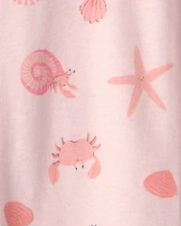 Baby Girl Seashell 100% Cotton Snug Fit 1-Piece Pajama - Pink