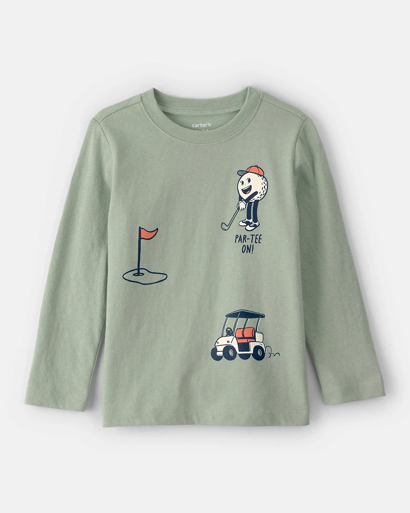 Toddler Boy Golf Long-Sleeve Graphic Tee - Green