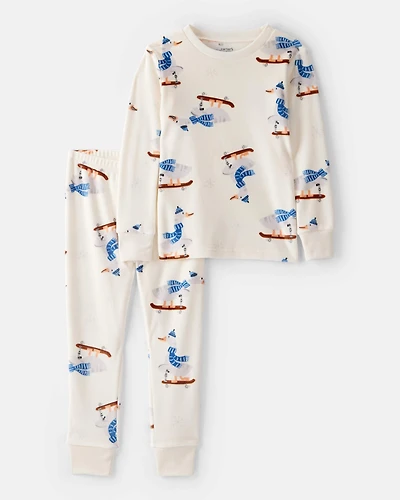 Toddler Boy Goose DreamPlush Snug Fit 2-Piece Pajamas- Ivory