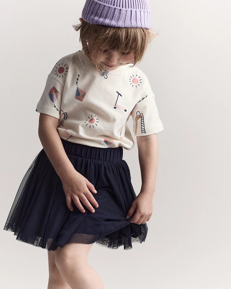 Toddler Girl Avenue Twirl™ Mini Skirt with Tulle - Navy