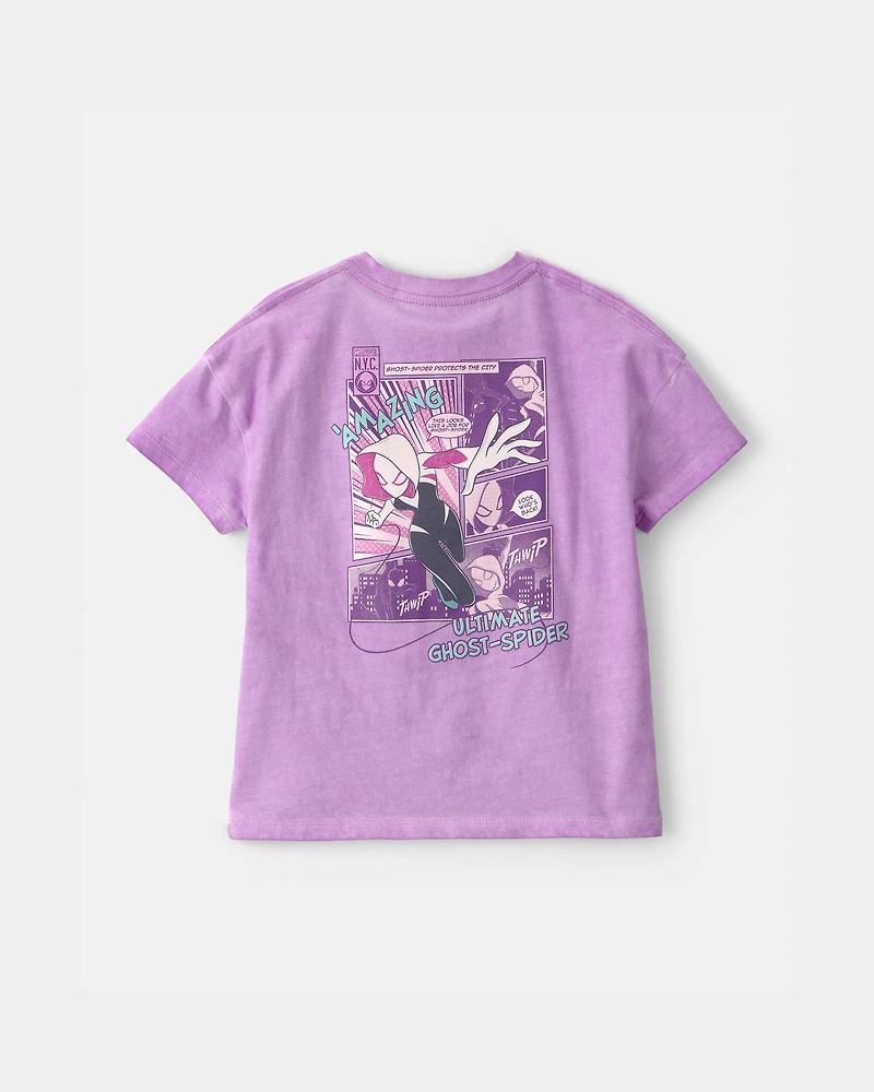 Toddler Girl Ghost-Spider Graphic Tee - Purple
