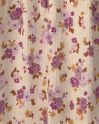 Girls Floral Long-Sleeve Dress - Yellow/Cream
