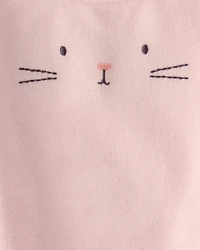 Baby Girl Bunny Bubble Romper & Hat Set - Pink