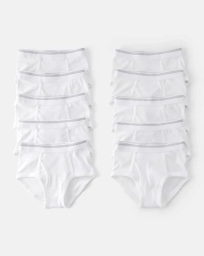 Toddler Boy 10-Pack Brief Underwear - White
