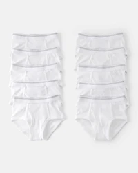 Toddler Boy 10-Pack Brief Underwear - White